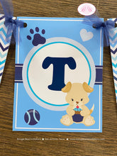 Load image into Gallery viewer, Blue Puppy Happy Birthday Party Banner Boy Girl Dog Adoption Pet Paw Pawty Ball Vet Doctor Chevron Bark Boogie Bear Invitations Sawyer Theme