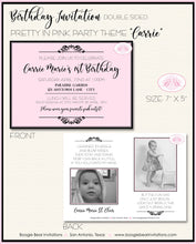 Load image into Gallery viewer, Pretty In Pink Photo Birthday Invitation Party Girl Formal Elegant Princess Boogie Bear Invitations Carrie Theme Paperless Printable Printed