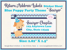 Load image into Gallery viewer, Blue Puppy Birthday Party Invitation Photo Boy Girl Dog Pet Paw Pawty Ball Boogie Bear Invitations Sawyer Theme Paperless Printable Printed