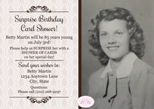 Load image into Gallery viewer, Vintage Lace Birthday Party Invitation Photo Girl 1st 50th 60th 70th 80th Boogie Bear Invitations Betty Theme Paperless Printable or Printed