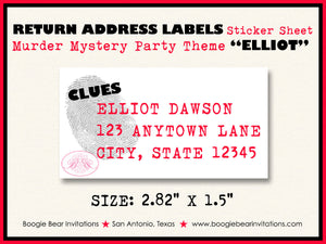 Murder Mystery Party Invitation Birthday Top Secret Costume Vintage Clue Boogie Bear Invitations Elliot Theme Paperless Printable Printed