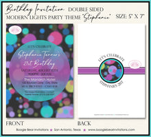 Load image into Gallery viewer, Retro Dance Birthday Party Invitation Lights Ombre Girl Disco Ball Glow Boogie Bear Invitations Stephanie Theme Paperless Printable Printed