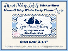 Load image into Gallery viewer, Navy Light Blue Whale Baby Shower Invitation Boy Grey Pool Party Swimming Boogie Bear Invitations Layne Theme Paperless Printable Printed