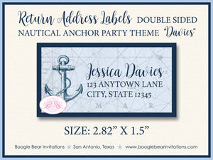 Nautical Anchor Wedding Invitation Party Blue Map Boating Ocean Tie Knot Boogie Bear Invitations Davies Theme Paperless Printable Printed