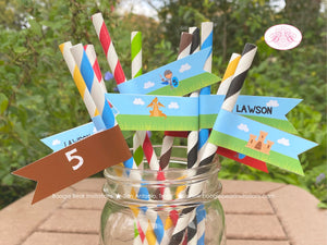 Birthday Party Pennant Straws Dragon Knight Paper Red Flying Hero Slayer Fire Breathing Castle Battle Boogie Bear Invitations Lawson Theme