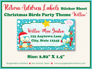 Christmas Birds Birthday Party Invitation Winter Woodland Forest Snowflake Boogie Bear Invitations Willow Theme Paperless Printable Printed