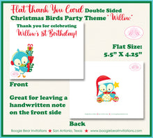 Load image into Gallery viewer, Christmas Birds Party Thank You Cards Birthday Winter Woodland Forest Snowflake Snowing Snow Boogie Bear Invitations Willow Theme Printed