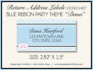 Blue Ribbon Baby Shower Invitation Boy Footprints Polka Dot Foot Print 1st Boogie Bear Invitations Dana Theme Paperless Printable Printed