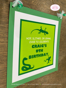 Reptile Happy Birthday Door Banner Welcome Frog Snake Gecko Lizard Rain Forest Amazon Rainforest Green Boogie Bear Invitations Craig Theme