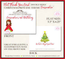 Load image into Gallery viewer, Princess Christmas Party Thank You Cards Birthday Girl Royal Ball Winter Castle Boogie Bear Invitations Cassandra Theme Printed