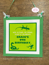 Load image into Gallery viewer, Reptile Happy Birthday Door Banner Welcome Frog Snake Gecko Lizard Rain Forest Amazon Rainforest Green Boogie Bear Invitations Craig Theme