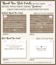 Load image into Gallery viewer, Rustic Wood Thank You Card Wedding Party Party Food Entree Plate Dinner Farm Barn Country Boogie Bear Invitations Landacre Theme Printed