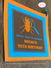 Load image into Gallery viewer, Insect Bug Birthday Door Banner Welcome Happy Rain Forest Amazon Rainforest Brown Blue Orange Kids Hunt Boogie Bear Invitations Micah Theme