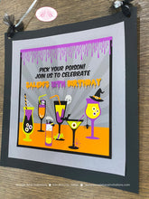 Load image into Gallery viewer, Spooky Cocktails Birthday Party Door Banner Halloween Haunted House Pick Your Poison Toxic Elixir Drinks Boogie Bear Invitations Salem Theme