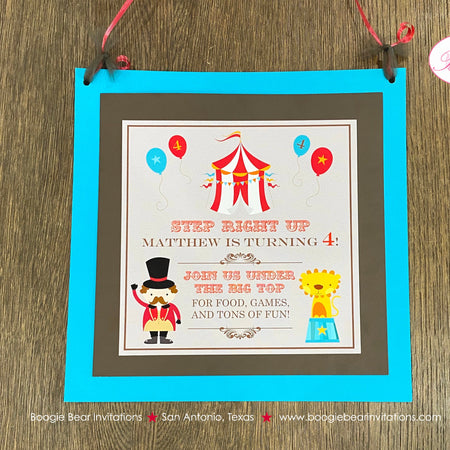 Circus Birthday Party Door Banner Happy Animals Girl Boy Big Top Greatest Show Earth Showman 3 Ring Boogie Bear Invitations Matthew Theme