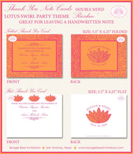 Load image into Gallery viewer, Lotus Swirl Thank You Card Wedding Party Flower Garden Modern Pink Orange Picnic Outdoor Formal Boogie Bear Invitations Razdan Theme Printed