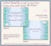 Load image into Gallery viewer, Purple Flowers Thank You Card Wedding Party Floral Petal Bloom Green Garden Hawaii Tropical Boogie Bear Invitations Montague Theme Printed