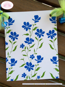 Blue Flowers Bluebonnets Spring Wild Wildflowers Girl Country Wildflowers Garden Picnic Floral Bonnets Boogie Bear Invitations Mia Theme