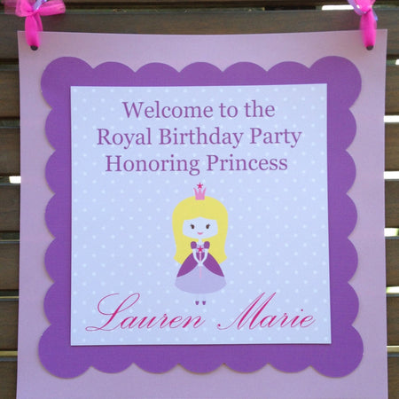 Fairy Princess Party Door Banner Birthday Girl Pink Purple Purple Ball Fairy Magic Crown Castle Formal Boogie Bear Invitations Lauren Theme