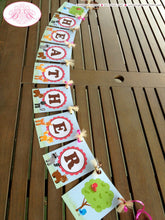 Load image into Gallery viewer, Woodland Animals Birthday Party Banner Creatures Forest Spring Girl 1st 2nd 3rd 4th 5th 6th 7th 8th Boogie Bear Invitations Heather Theme