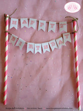 Load image into Gallery viewer, Pink Cowgirl Mini Cake Pennant Banner Topper Farm Stripe Wild West Cow Girl Farm Barn Country Western Boogie Bear Invitations Olivia Theme