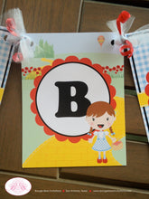Load image into Gallery viewer, Wizard of Oz Birthday Party Name Banner Red Shoes Dorothy Toto Girl Gingham Dorothy Yellow Brick Road Boogie Bear Invitations Ruby Theme