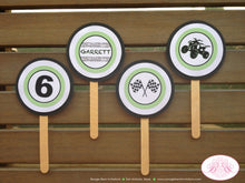 Load image into Gallery viewer, ATV Off Road Racing Cupcake Toppers Set Party Boy Girl Green Black All Terrain Vehicle 4 Wheeler Quad Boogie Bear Invitations Garrett Theme