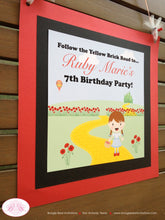 Load image into Gallery viewer, Wizard of Oz Happy Birthday Door Banner Girl Dorothy Red Poppies Flowers Yellow Brick Road Wizard Castle Boogie Bear Invitations Ruby Theme
