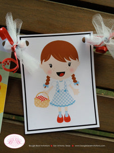 Wizard of Oz Highchair I am 1 Banner Birthday Party Yellow Brick Road Girl Dorothy Red Shoes Gingham 1st Boogie Bear Invitations Ruby Theme