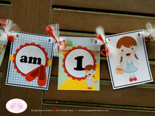 Load image into Gallery viewer, Wizard of Oz Highchair I am 1 Banner Birthday Party Yellow Brick Road Girl Dorothy Red Shoes Gingham 1st Boogie Bear Invitations Ruby Theme