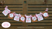 Load image into Gallery viewer, Pink Cowgirl Birthday Party Banner Hat Girl Horse Cow Girl Hat Small Name Age 1st 2nd 3rd 4th 5th 6th Boogie Bear Invitations Olivia Theme