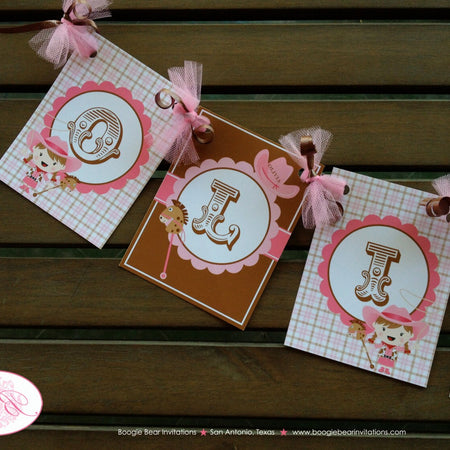Pink Cowgirl Birthday Party Banner Hat Girl Horse Cow Girl Hat Small Name Age 1st 2nd 3rd 4th 5th 6th Boogie Bear Invitations Olivia Theme