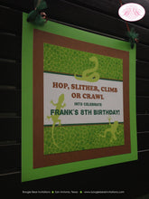 Load image into Gallery viewer, Reptile Happy Birthday Door Banner Welcome Frog Snake Gecko Lizard Rain Forest Amazon Rainforest Green Boogie Bear Invitations Frank Theme