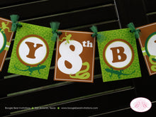 Load image into Gallery viewer, Reptile Snake Birthday Party Banner Happy Gecko Frog Rain Forest Amazon Jungle Wild Boy Girl Rainforest Boogie Bear Invitations Frank Theme