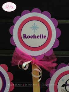 Ice Skating Penguin Cupcake Toppers Birthday Party Winter Christmas Skate Rink Snowing Pink Purple Boogie Bear Invitations Rochelle Theme