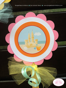 Beach Flip Flop Party Cupcake Toppers Birthday Ball Sun Pool Pink Swimming Girl Sandcastle Island Ocean Boogie Bear Invitations Sunnie Theme