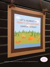 Load image into Gallery viewer, Lake Camping Birthday Party Door Banner Girl Boy Canoe Kids Fishing Boating Camp Woods Deer State Park Boogie Bear Invitations Perry Theme