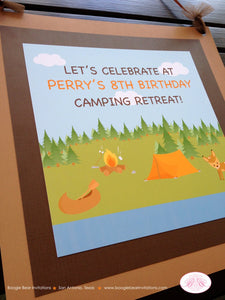 Lake Camping Birthday Party Door Banner Girl Boy Canoe Kids Fishing Boating Camp Woods Deer State Park Boogie Bear Invitations Perry Theme