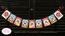 Load image into Gallery viewer, Fall Farm Pumpkin Party Name Banner Birthday Barn Girl Boy Red Truck Autumn Pumpkin Country Tractor Boogie Bear Invitations Donovan Theme