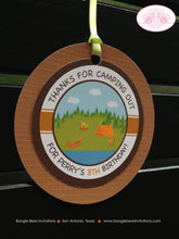 Load image into Gallery viewer, Camping Lake Birthday Party Favor Tags Boy Girl Tent Deer State Park Forest Canoe Boating Swimming Swim Boogie Bear Invitations Perry Theme