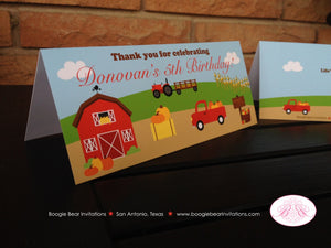 Farm Harvest Birthday Party Treat Bag Toppers Folded Favor Barn Girl Boy Country Red Truck Tractor Tag Boogie Bear Invitations Donovan Theme