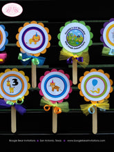 Load image into Gallery viewer, Wild Jungle Animals Cupcake Toppers Birthday Party Safari Zoo Rain Forest Amazon Tropical Boy Girl Set Boogie Bear Invitations Cassidy Theme