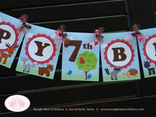 Load image into Gallery viewer, Woodland Forest Animals Party Banner Happy Birthday Creatures Fox Girl Boy 1st 2nd 3rd 4th 5th 6th 7th Boogie Bear Invitations Heather Theme