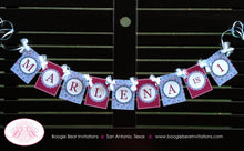 Load image into Gallery viewer, Winter Snowflake Birthday Party Banner Name Age Girl Holiday Christmas Snow 1st 2nd 3rd 4th 5th 6th Boogie Bear Invitations Marlena Theme
