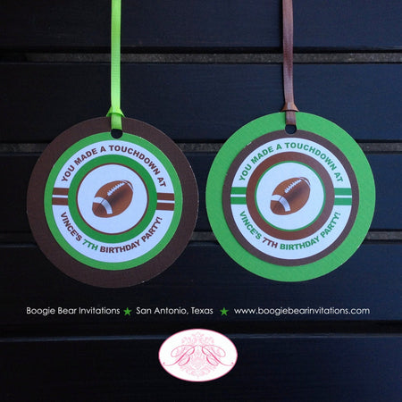 Football Birthday Party Favor Tags Stripe Toppers Boy Girl Sports Touchdown Quarterback Team Goal Field Boogie Bear Invitations Vince Theme