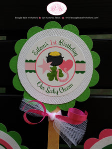 Lucky Charms Party Cupcake Toppers 1st Birthday St. Patrick's Day Bow Star Pot of Gold Clover Shamrock Boogie Bear Invitations Eileen Theme