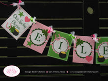 Load image into Gallery viewer, Lucky Charm Birthday Party Banner Name St. Patrick&#39;s Day Pink Girl Star Heart 4 Leaf Clover Shamrock Boogie Bear Invitations Eileen Theme