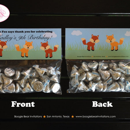 Woodland Fox Birthday Treat Bag Toppers Party Folded Forest Animals Creatures Boy Girl Outdoor Picnic Boogie Bear Invitations Hadley Theme