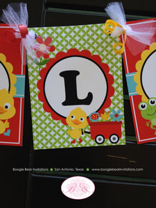 Frog Duck Spring Birthday Party Banner Name Garden Grow Red Wagon Green Boy Girl 1st 2nd 3rd 4th 5th Boogie Bear Invitations Charlie Theme