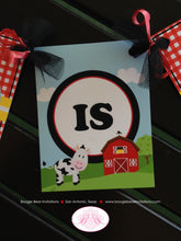 Load image into Gallery viewer, Farm Animals Birthday Party Banner Small Girl Boy Petting Zoo Red Barn Blue 1st 2nd 3rd 4th 5th 6th 7th Boogie Bear Invitations Peyton Theme